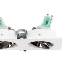 Aro downlight cuadrado basculante triple GU10 / MR16 - Bajo UGR - Corte 75 x 235mm