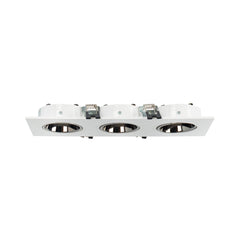 Aro downlight cuadrado basculante triple GU10 / MR16 - Bajo UGR - Corte 75 x 235mm