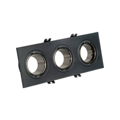 Aro downlight cuadrado basculante triple GU10 / MR16 - Bajo UGR - Corte 75 x 235mm