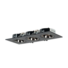 Aro downlight cuadrado basculante triple GU10 / MR16 - Bajo UGR - Corte 75 x 235mm