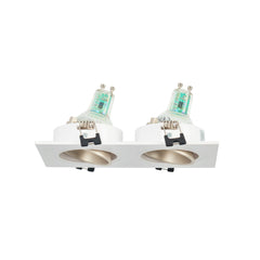 Aro downlight cuadrado basculante doble GU10 / MR16 - Bajo UGR - Corte 75 x 150mm