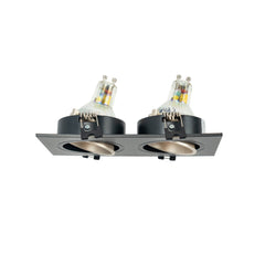 Aro downlight cuadrado basculante doble GU10 / MR16 - Bajo UGR - Corte 75 x 150mm