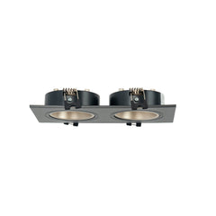 Aro downlight cuadrado basculante doble GU10 / MR16 - Bajo UGR - Corte 75 x 150mm