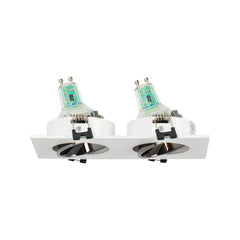 Aro downlight cuadrado basculante doble GU10 / MR16 - Bajo UGR - Corte 75 x 150mm