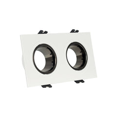 Aro downlight cuadrado basculante doble GU10 / MR16 - Bajo UGR - Corte 75 x 150mm