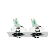 Aro downlight cuadrado basculante doble GU10 / MR16 - Bajo UGR - Corte 75 x 150mm