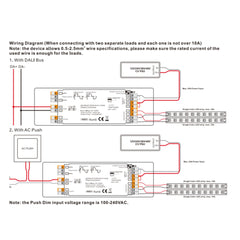 Controlador LED 4 en 1 - 12-48V DC - TRIAC + 0/1-10V + DALI + PUSH