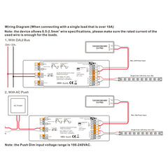 Controlador LED 4 en 1 - 12-48V DC - TRIAC + 0/1-10V + DALI + PUSH