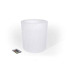 Macetero LED RGBW recargable 5W - Resina blanca - IP65 - 40x40cm