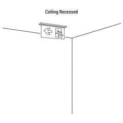 Luz de emergencia permanente con cartel "SALIDA" - Empotrable