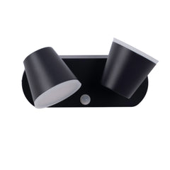 Aplique de pared exterior doble con sensor PIR "Tura" - 20,5W - Orientable - 3000K - IP54