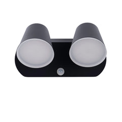 Aplique de pared exterior doble con sensor PIR "Tura" - 20,5W - Orientable - 3000K - IP54