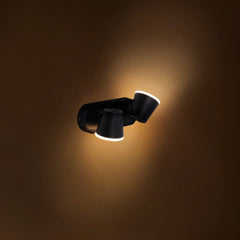 Aplique de pared exterior doble con sensor PIR "Tura" - 20,5W - Orientable - 3000K - IP54