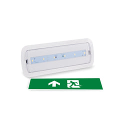 KIT Pictograma autoadhesivo "Salida arriba" + Luz de emergencia 3W