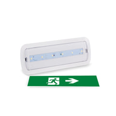 KIT Pictograma autoadhesivo "Salida derecha" + Luz de emergencia 3W