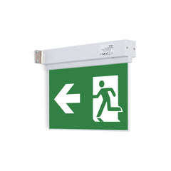 Luz de emergencia permanente con pictograma "Salida lateral"