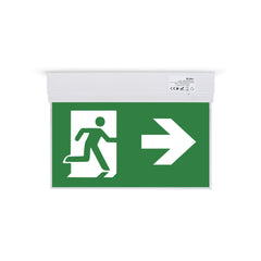 Luz de emergencia permanente con pictograma "Salida lateral"