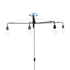 Aplique de pared orientable con cable y enchufe "Pitt"