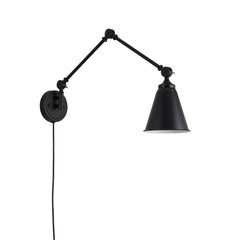 Aplique de pared vintage orientable con cable y enchufe "Tika"