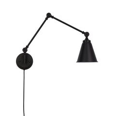 Aplique de pared vintage orientable con cable y enchufe "Tika"