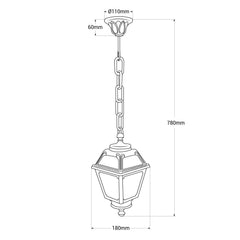 Farol de exterior colgante FUMAGALLI "Sichem/Mary" - E27