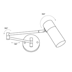 Aplique de pared nórdico extensible "LOGAN" - E27 G45
