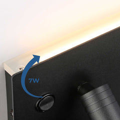 Aplique de pared para lectura con puerto USB "Kerta" - Iluminación doble - 3W+7W