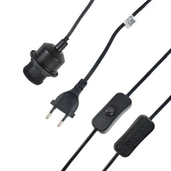 Lámpara colgante de fibras naturales "NAM XL " con interruptor y enchufe