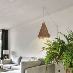 Lámpara colgante de fibras naturales "NAM XL " con interruptor y enchufe