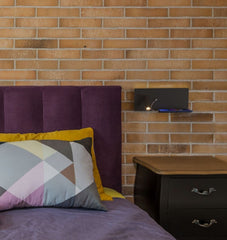Aplique de pared para lectura con puerto USB "Kerta" - Iluminación doble - 3W+7W