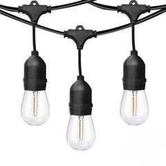 Kit guirnalda luces exterior 11,5 metros + 10 bombillas LED E27 filamento 1W - IP44