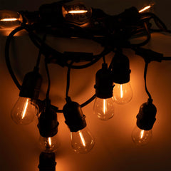 Kit guirnalda luces exterior 11,5 metros + 10 bombillas LED E27 filamento 1W - IP44
