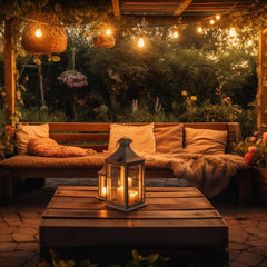 Kit guirnalda luces exterior 11,5 metros + 10 bombillas LED E27 filamento 1W - IP44