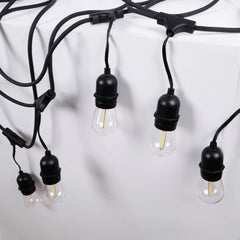 Kit guirnalda luces exterior 11,5 metros + 10 bombillas LED E27 filamento 1W - IP44