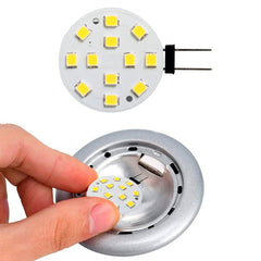 Bombilla LED G4 bi-pin circular plana 12V AC/DC - 2W