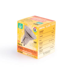 Bombilla LED GU10 6W Full Spectrum "SUNLIKE" - Cristal - 500lm - CRI90 - PAR16 - 36°