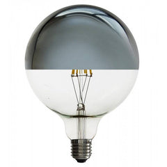 Bombilla decorativa espejada plateada E27 G125 - 6W - 3000K