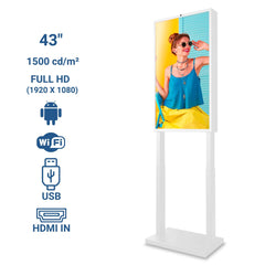 Display publicitario LCD para escaparates FULL HD 43" - Android - Indoor