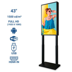 Display publicitario LCD para escaparates FULL HD 43" - Android - Indoor