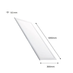 Panel LED slim de superficie 120X30 cm - Driver Philips - 44W - UGR19 - Con KIT de montaje
