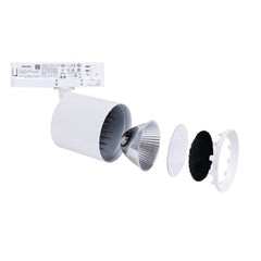 Proyector LED para carril trifásico 4000K - 40W - CRI 95 - Driver Philips Xitanium