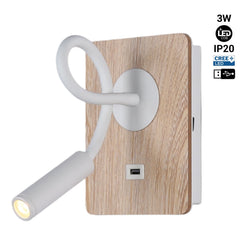 Pack x 2 - Aplique de pared flexible para lectura con puerto USB "LONDON USB" - Chip CREE - 3W