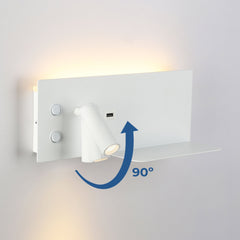 Aplique de pared para lectura con puerto USB "Kerta" - Iluminación doble - 3W+7W