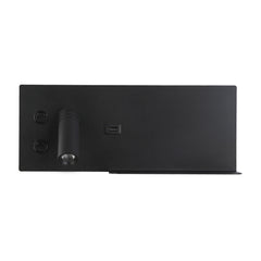 Pack x 2 - Aplique de pared para lectura con puerto USB "Kerta" - Iluminación doble - 3W+7W