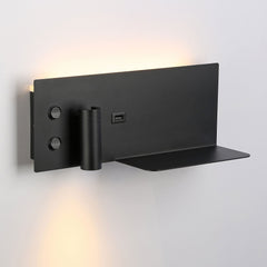 Pack x 2 - Aplique de pared para lectura con puerto USB "Kerta" - Iluminación doble - 3W+7W