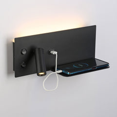 Pack x 2 - Aplique de pared para lectura con puerto USB "Kerta" - Iluminación doble - 3W+7W