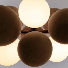 Lámpara acústica colgante horizontal "DRAC" - 4 esferas luminosas y 8 esferas absorbentes