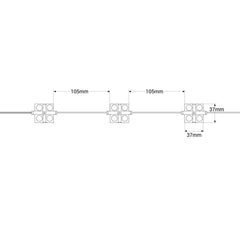 Módulo LED cuadrado para rótulos - 2W - 12V - IP65 - 160º