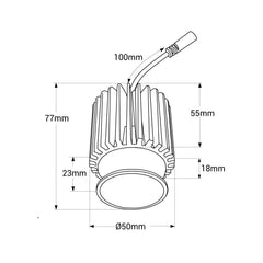 Módulo LED 15W para aro downlight MR16/GU10 - 45º - CRI 90