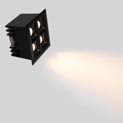 Downlight LED cuadrado empotrable 8W - 4 Focos - UGR18 - CRI90 - Chip OSRAM